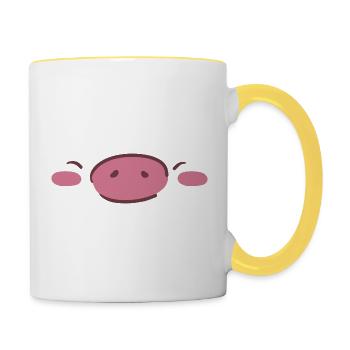 Pig Costume Gift Idea - Contrasting Mug - white/yellow - Right
