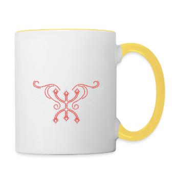 AMAZIGH SYMBOL BERBER Z IMAZIGHEN KABYLE JUWEL - Tasse zweifarbig - Weiß/Gelb - Rechts