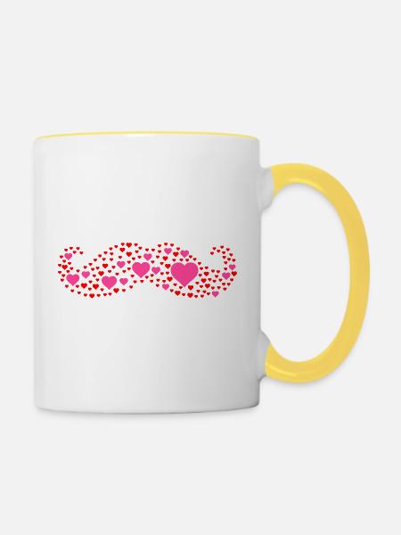 bart liebe - Tasse zweifarbig - Weiß/Gelb