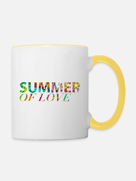Summer of Love - Tasse zweifarbig - Weiß/Gelb