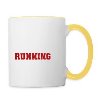 Trail Runner Running Jogging Jogger I Gift - Mug contrasté - blanc/jaune - Droite