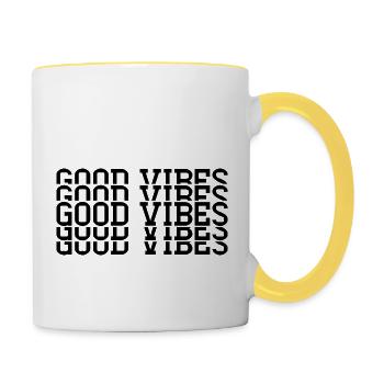 Gute Stimmung - Tasse zweifarbig - Weiß/Gelb - Rechts