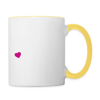 Team de la mariée - Mug contrasté - blanc/jaune - Droite