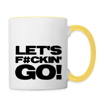 LET'S F#CKIN' GO! by ntko.gear - Tasse zweifarbig - Weiß/Gelb - Rechts