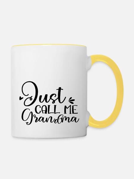 Just Call Me Grandma - Tasse zweifarbig - Weiß/Gelb