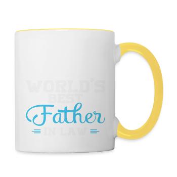 World's Best Father in Law - Contrasting Mug - white/yellow - Right