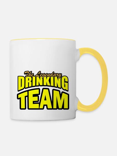 drinking team - Tasse zweifarbig - Weiß/Gelb