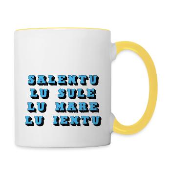 Salento lu sule lu mare lu ieuntu - Mug contrasté - blanc/jaune - Droite