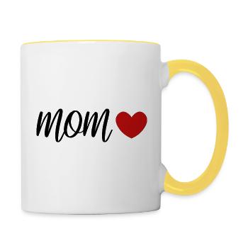 Mom design for gifts - Contrasting Mug - white/yellow - Right