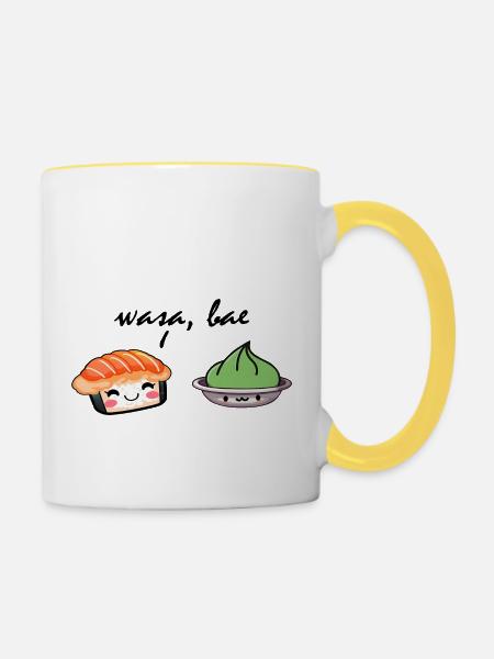 wasa, bae Sushi Wasabi - Tasse zweifarbig - Weiß/Gelb