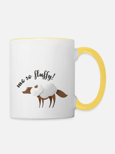 Wildtiere - Tasse zweifarbig - Weiß/Gelb