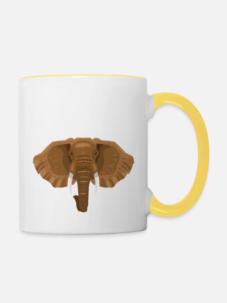 Wildtiere - Tasse zweifarbig - Weiß/Gelb