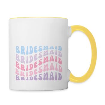 Pastel Bridesmaid - Contrasting Mug - white/yellow - Right