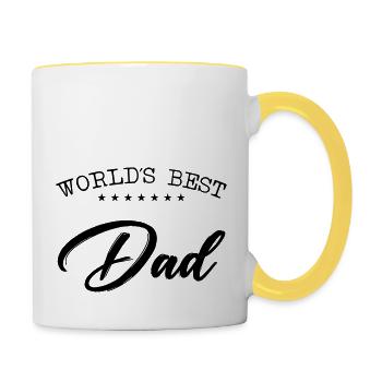 Worlds Best Dad - Contrasting Mug - white/yellow - Right