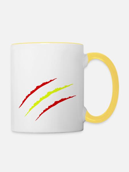 krallen spanien - Tasse zweifarbig - Weiß/Gelb