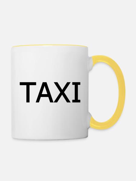 Taxi - Tasse zweifarbig - Weiß/Gelb