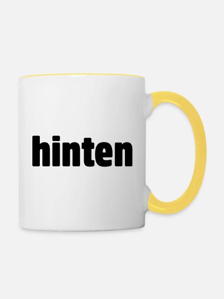 .hinten - Tasse zweifarbig - Weiß/Gelb