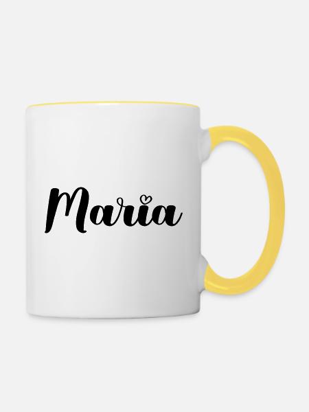 maria - Tasse zweifarbig - Weiß/Gelb