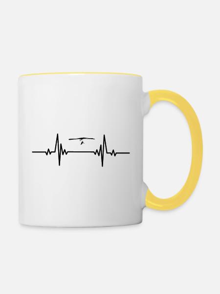 Heartbeat fun sky gliding - Tasse zweifarbig - Weiß/Gelb
