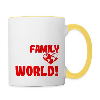 My Family is my world - Contrasting Mug - white/yellow - Right