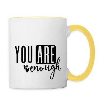 You Are Enough - Tasse zweifarbig - Weiß/Gelb - Rechts