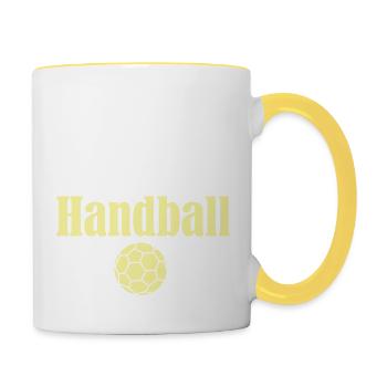 Handball Mama - Tasse zweifarbig - Weiß/Gelb - Rechts