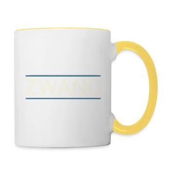 Texte de baiger compulsion - Mug contrasté - blanc/jaune - Droite