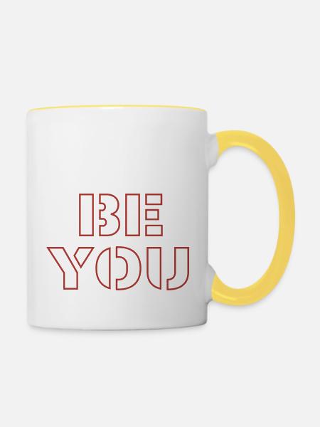Be you - Tasse zweifarbig - Weiß/Gelb