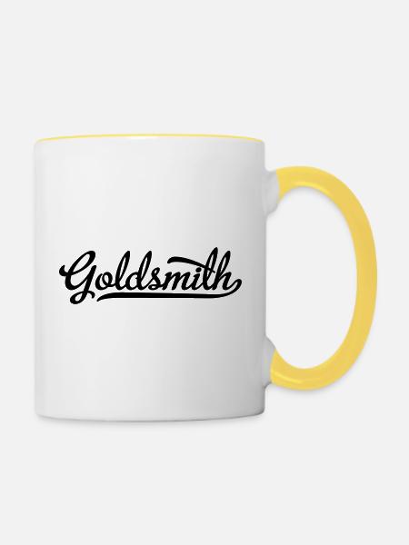 Goldschmied - Tasse zweifarbig - Weiß/Gelb