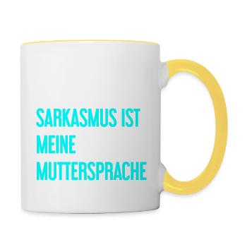 Sarcasme Pro - Mug contrasté - blanc/jaune - Droite