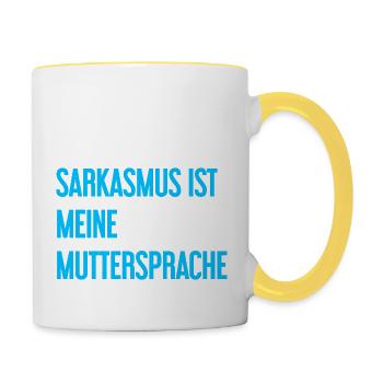 Sarkasmus-Profi - Tasse zweifarbig - Weiß/Gelb - Rechts