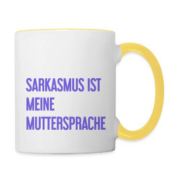 Sarcasme Pro - Mug contrasté - blanc/jaune - Droite