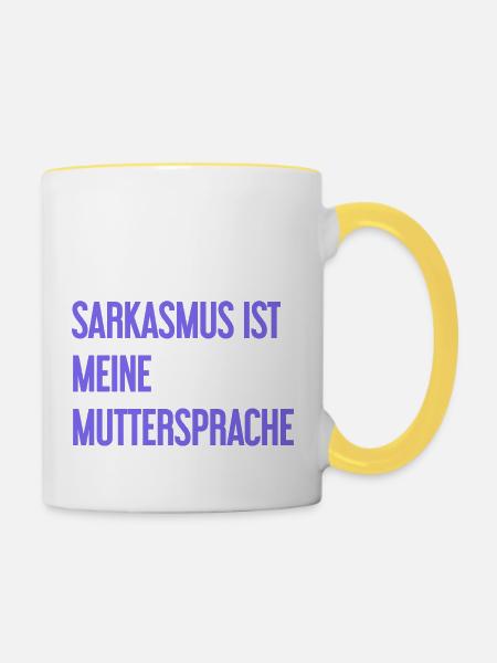 Sarkasmus-Profi - Tasse zweifarbig - Weiß/Gelb