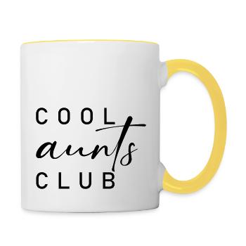 cool aunts club - Tasse zweifarbig - Weiß/Gelb - Rechts