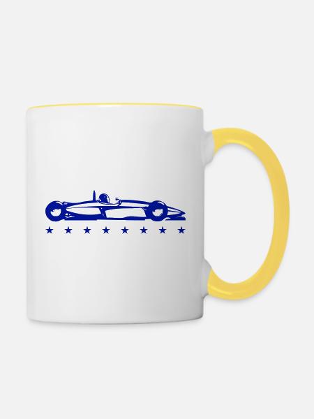 racer - Tasse zweifarbig - Weiß/Gelb