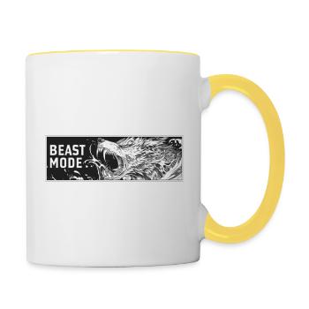 Beast-Mode - Vêtements de sport Helheim Threads - Mug contrasté - blanc/jaune - Droite