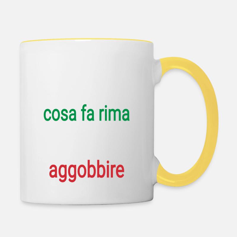 Comptine Italien - Mug contrasté - blanc/jaune