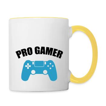 Joueur professionnel - Mug contrasté - blanc/jaune - Droite