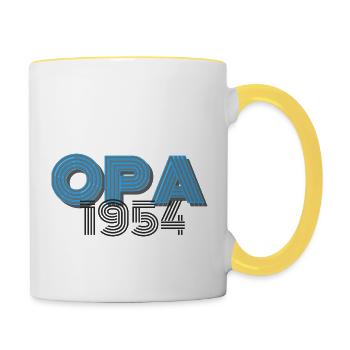 Opa 1954 - Tasse zweifarbig - Weiß/Gelb - Rechts