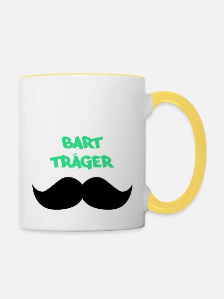 bart träger2 - Tasse zweifarbig - Weiß/Gelb