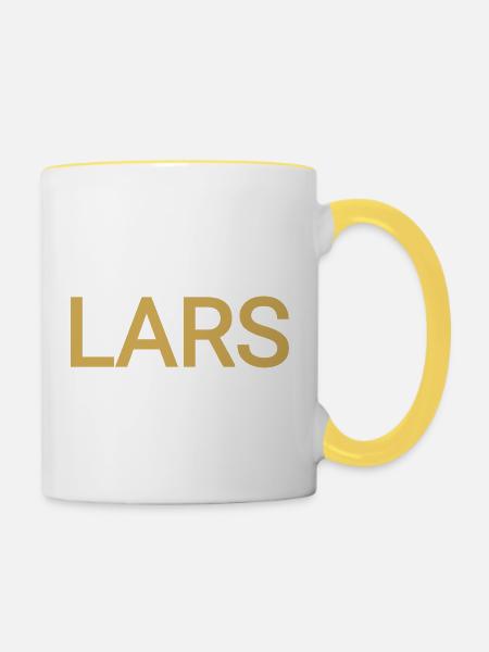 Lars - Tasse zweifarbig - Weiß/Gelb