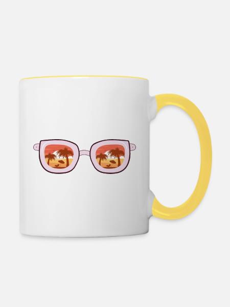 sunglasses - Tasse zweifarbig - Weiß/Gelb