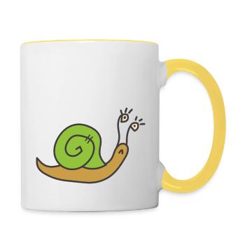 Escargot - Mug contrasté - blanc/jaune - Droite