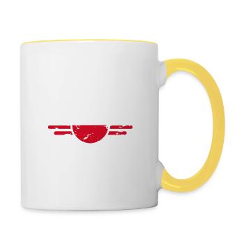 I Love Poland, Elegance Style Design T-Shirt - Contrasting Mug - white/yellow - Right