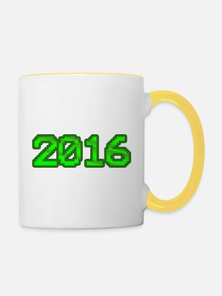 Computer 2016 - Tasse zweifarbig - Weiß/Gelb
