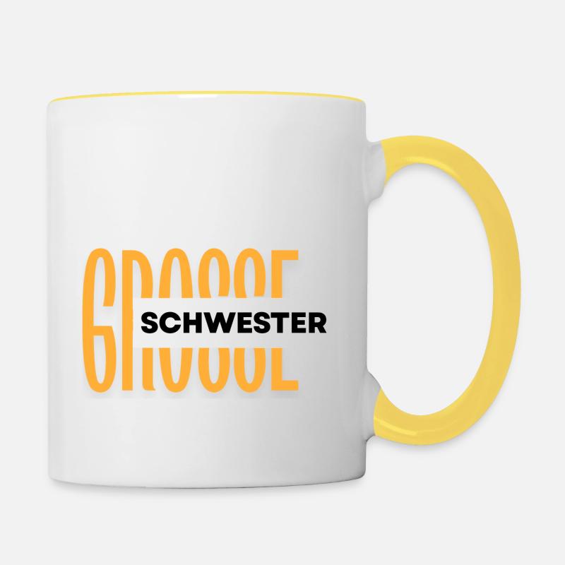 4 - Tasse zweifarbig - Weiß/Gelb
