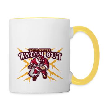 Evil Santa Claus Christmas - Contrasting Mug - white/yellow - Right