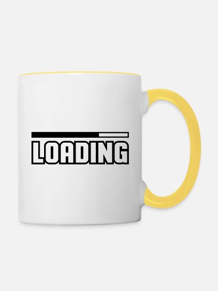 Loading - Tasse zweifarbig - Weiß/Gelb