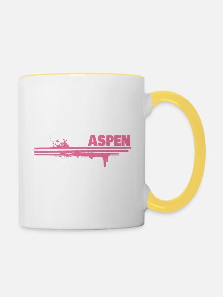 Farbklecks Aspen - Tasse zweifarbig - Weiß/Gelb