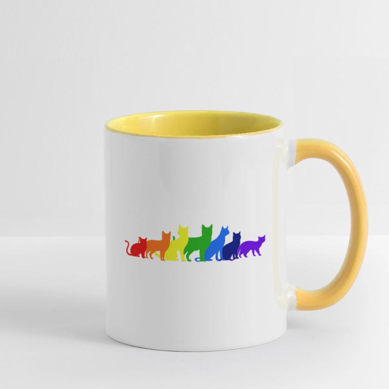 Regenbogen der Katzen Tasse zweifarbig